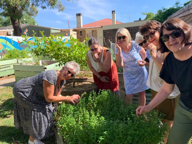 6 guests picking native plants