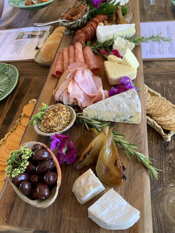 charcuterie board with gourmet cheese